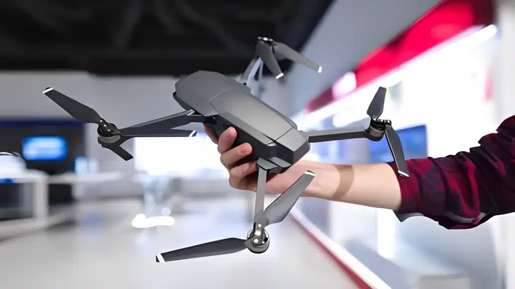 Drone displaying in a showroom or a shop